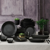 Service de table Güral noir mat 24 pièces
