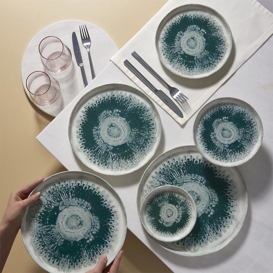 Güral service de table goutte verte 24 pièces