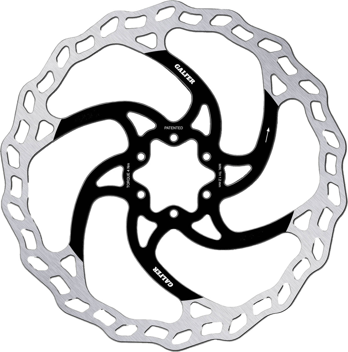 Galfer disque fixe vague 2 mm vtt 6 boulons disque de frein