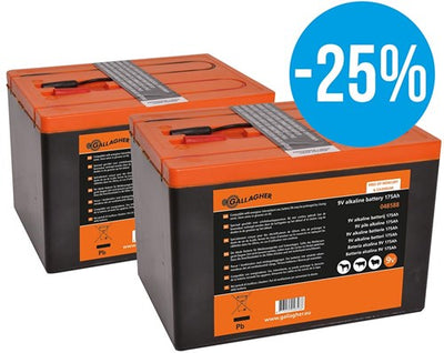 Pile alcaline Gallagher duopack 2x 9v 175ah - 190x125x160mm - 065073 - 065073