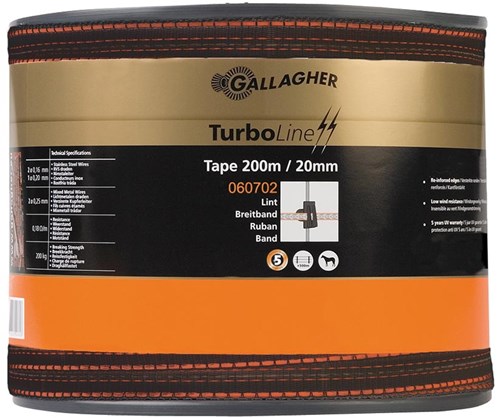 Ruban turboline Gallagher 20mm terre 200m - 060702 060702