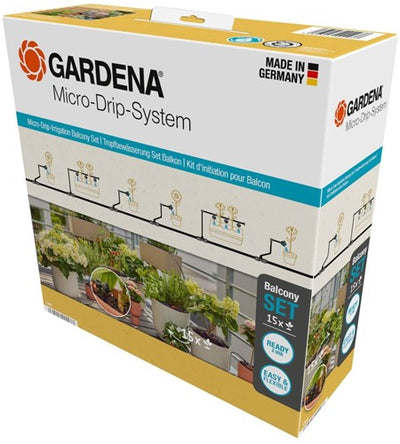 Ensemble de balcon d'élimination de micro-drip Gardena (15 plantes)