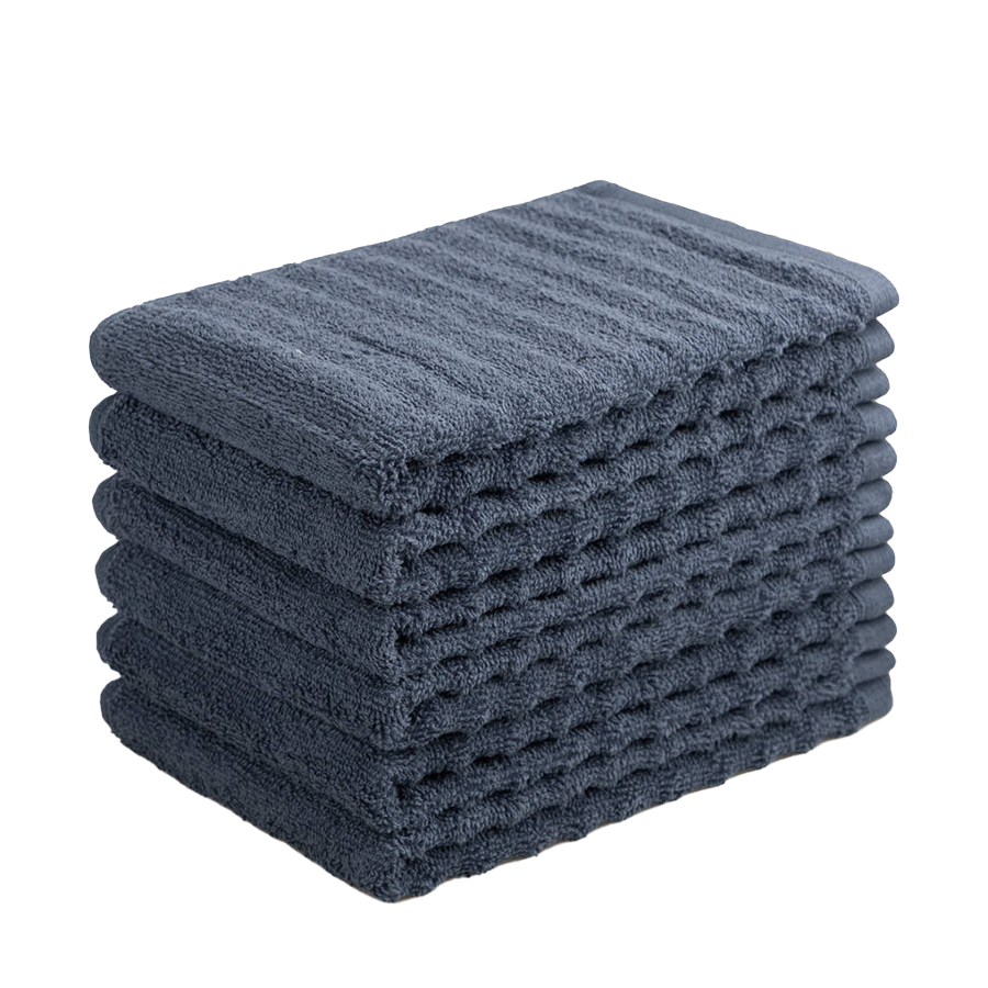 Serviettes invités wave jeans bleu 6 pièces