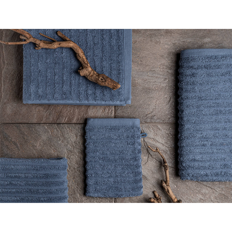 Serviettes invités wave jeans bleu 6 pièces