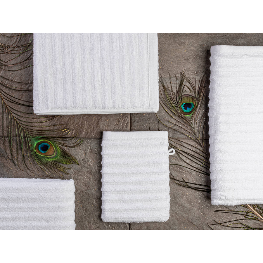Serviettes invités vague blanc 6 pièces