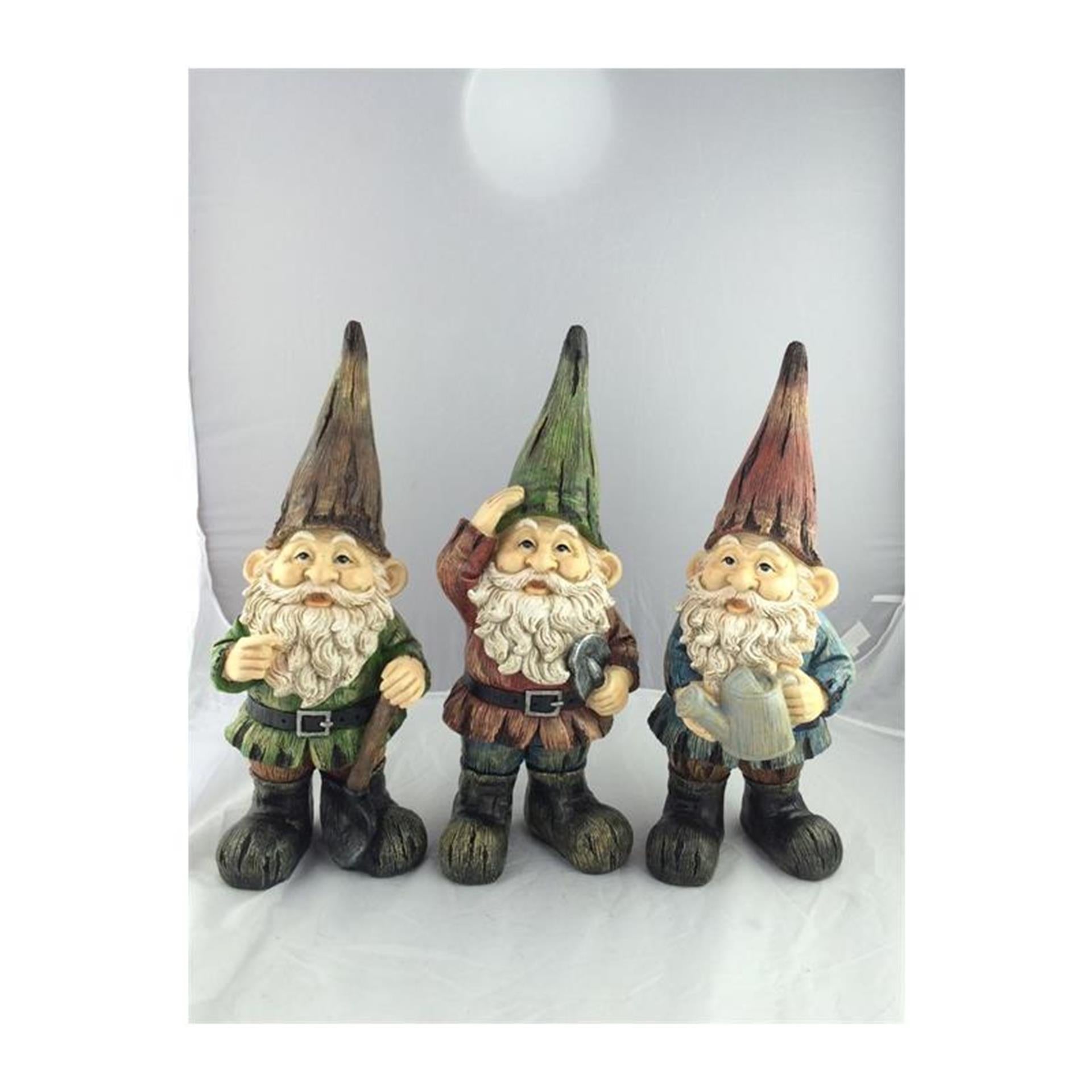 Statue de jardin animaux de ferme gnome 11x7x24cm lot de 3 pcs