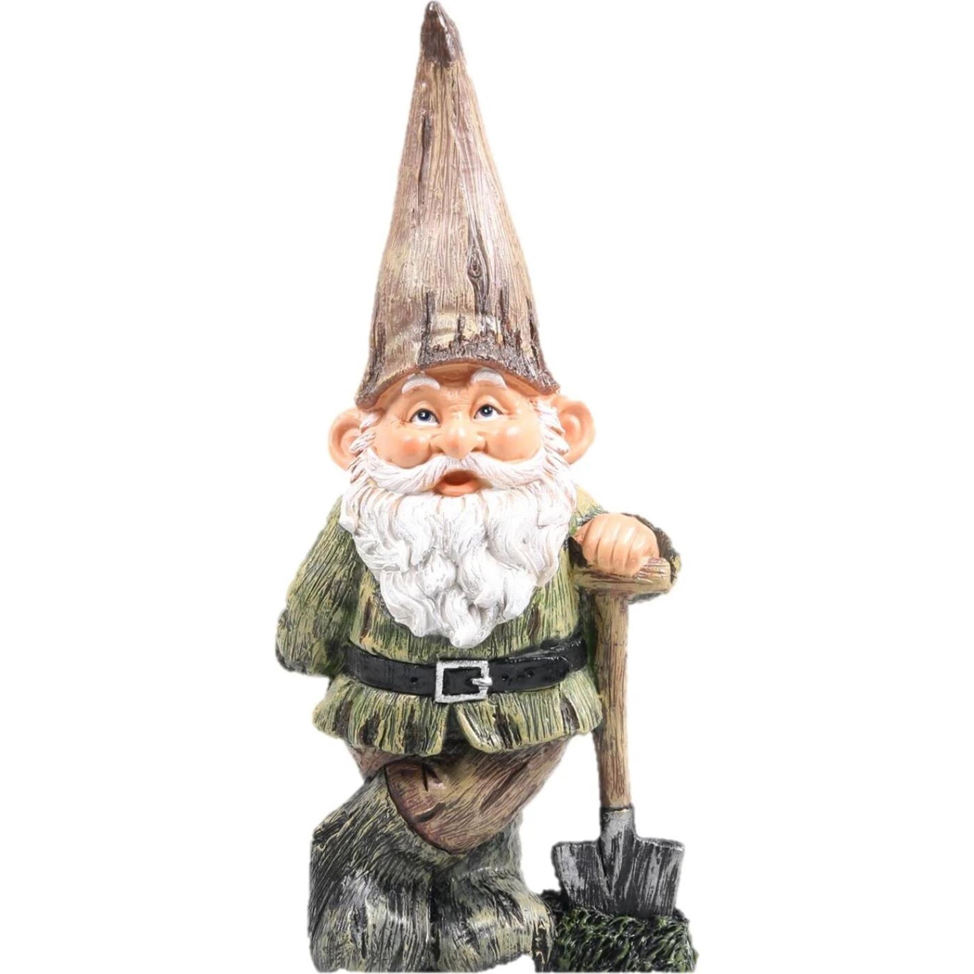 Nain de jardin décoration inspiré des saisons avec pelle 18x12x39cm