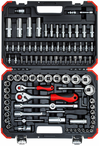 Gedore Red Dopslekeke Set 1 4 + 1 2 pouces argent 94 pièces