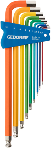 Gedore h 42 ckel-09 | Jeu de clés en L multicolore | 9 pièces | - 3297470