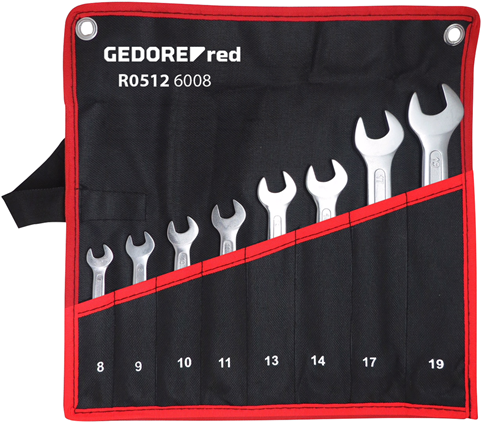 Gedore Red Double Sash Sash Set Short SW 6-22 mm 8 pièces noir