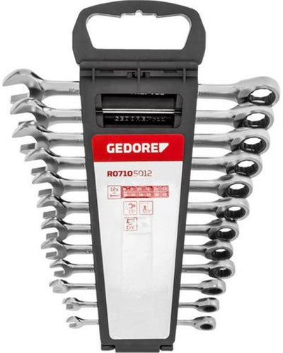 Gedore rouge r07105012 jeu de clés à cliquet polygonales métrique 8 - 19 mm 12 pièces 3300850 - r07105012