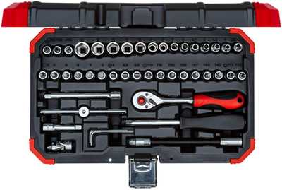 Gedore rouge | r49003046 | jeu de clés à douille | 1 4" | 4-14 mm | 46 pièces - r49003046