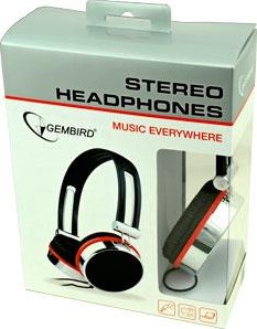 Casque stéréo Gembird noir rouge