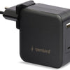 Gembird USB-C chargeur rapide alimentation pour ordinateur portable 60W USB + USB-C noir - 9550195