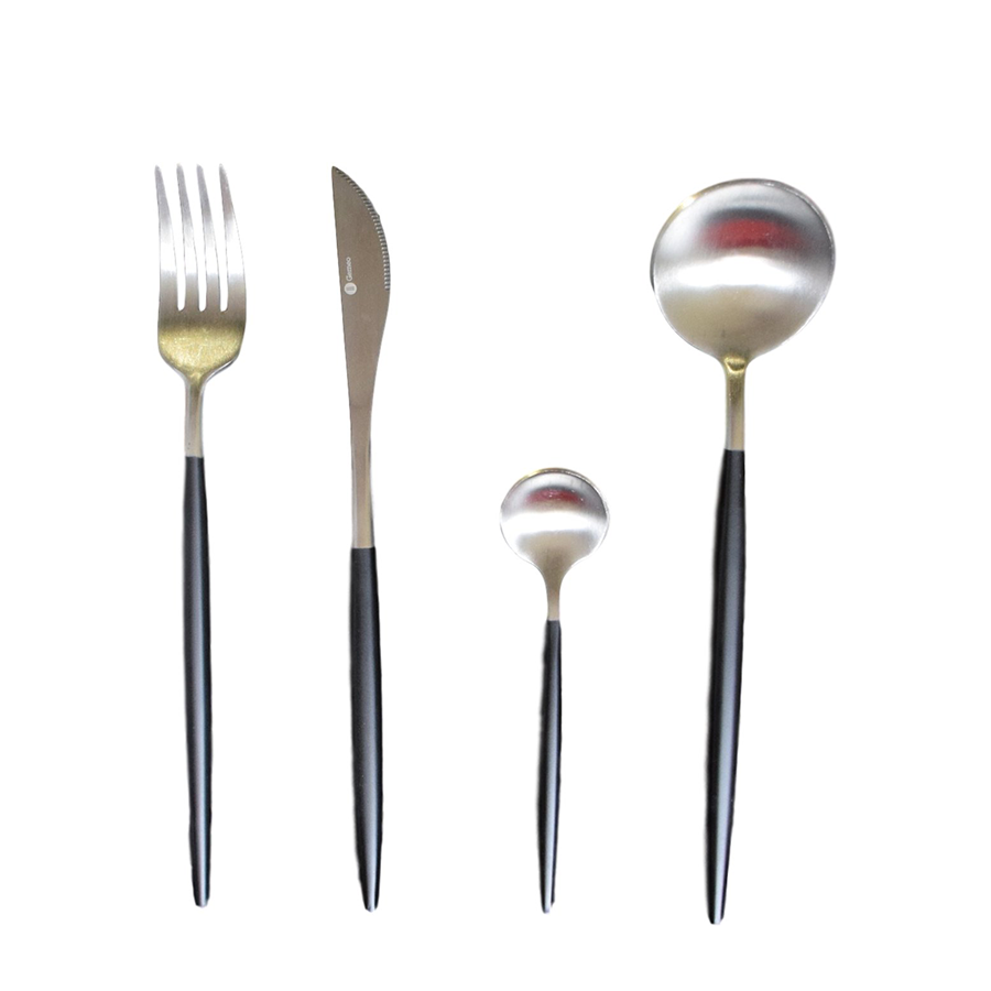 Gemeo service de couverts serwa noir argent mat 16 pièces