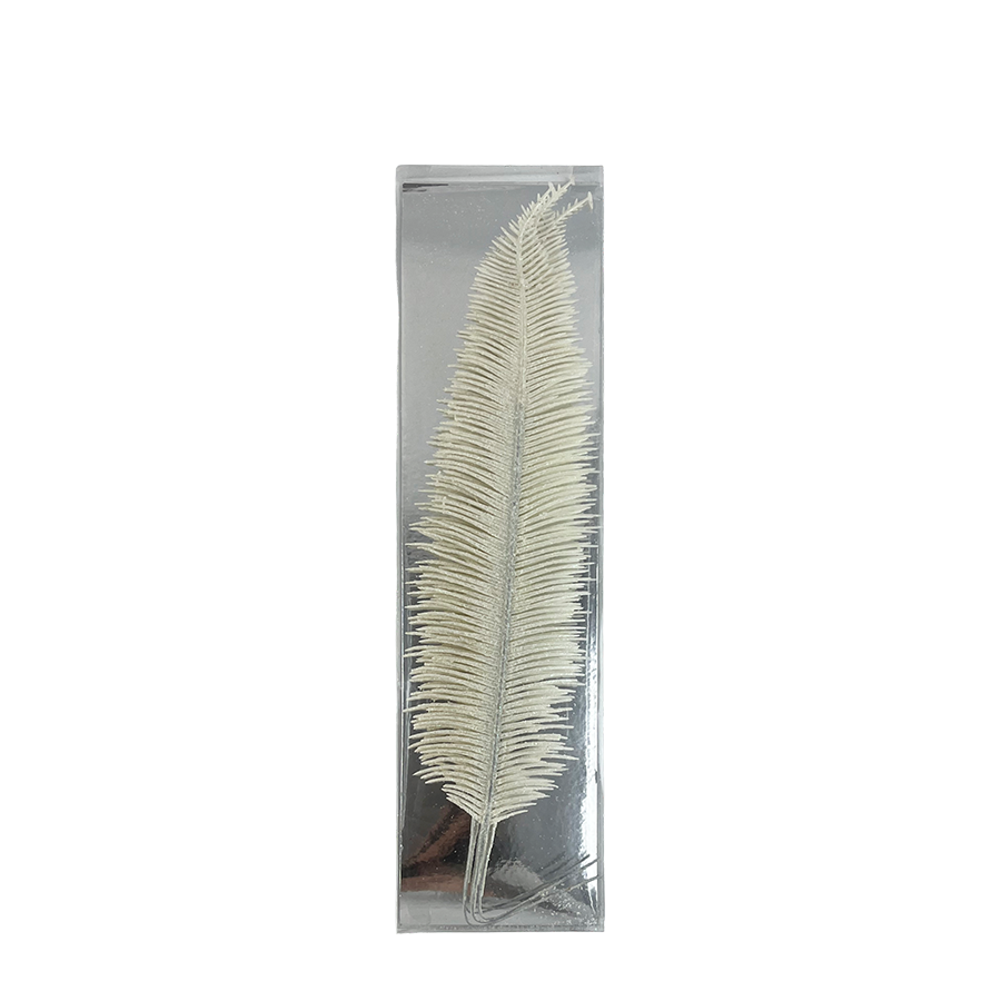 Plume de branche scintillante blanche 3 pièces
