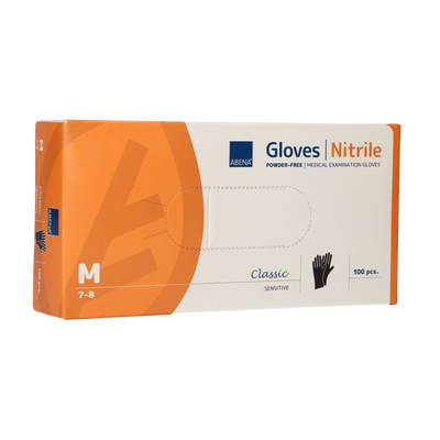 Abena Abena Powded Nitrile Gants Taille moyenne 100 pièces noires