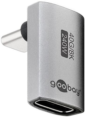 Adaptateur Goobay USB-C | mâle femelle | verticale | longue | Adaptateur 90 degrés - 9550434