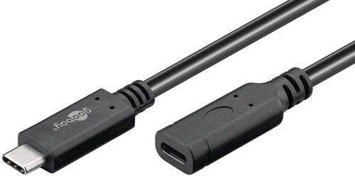 Ngk goobay usb-c mâle - usb-c femelle disponible | 1m noir - 9550230