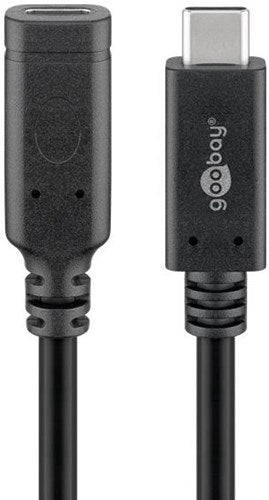 Ngk goobay usb-c mâle - usb-c femelle disponible | 1m noir - 9550230