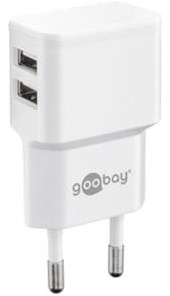 Goobay Chargeur USB coudé double 2,4a blanc - 9550150