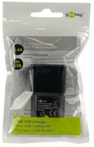 Goobay Chargeur USB coudé double 2,4a noir - 9550140