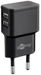 Goobay Chargeur USB coudé double 2,4a noir - 9550140