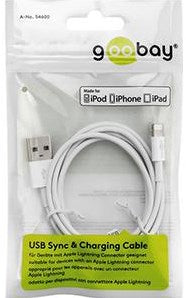 Goobay Câble de chargement Lightning USB 1m blanc - 9550380