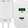 Goobay Chargeur rapide USB + USB-C 45W blanc - 9550194