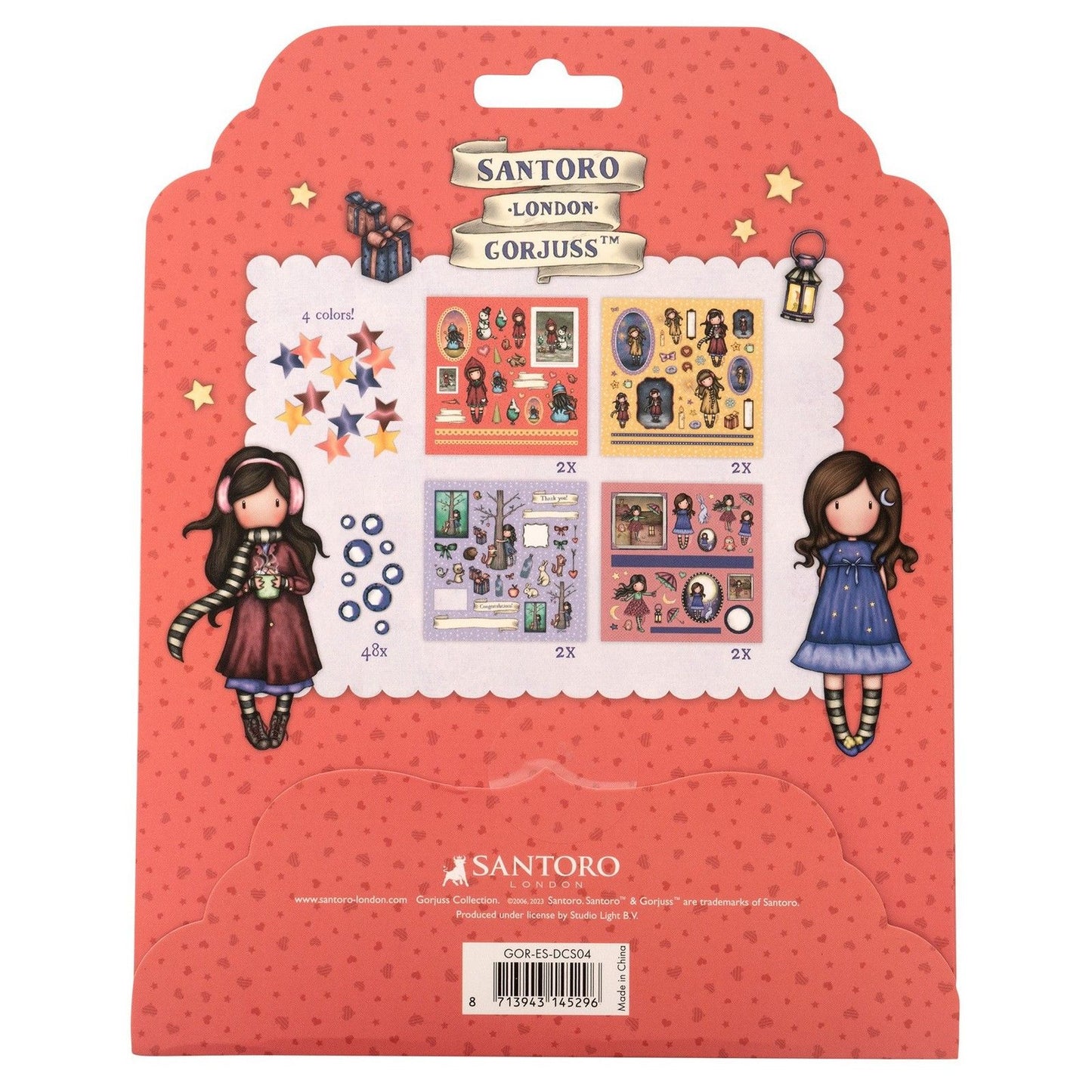 Studio Light • Gorjuss Essentials feuilles découpées papier 4x2, paillettes, strass