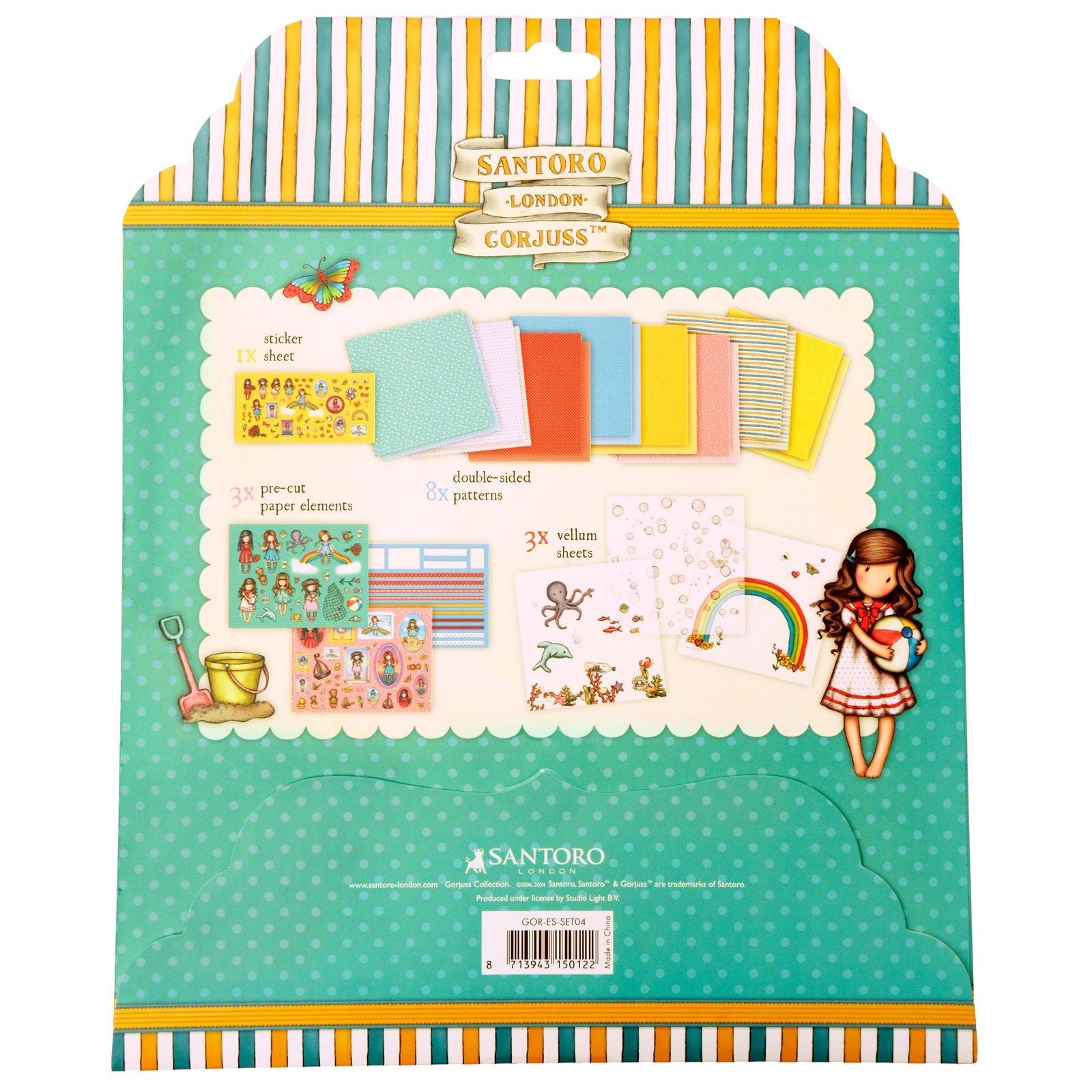 Studio Light • Ensemble de papier Gorjuss Craft, autocollants vélin