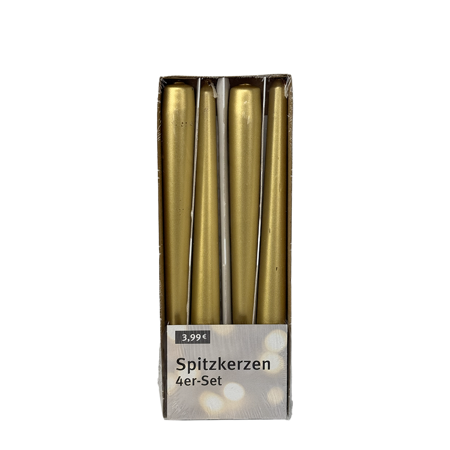 Bougie gothique or 245 24mm 4 pièces
