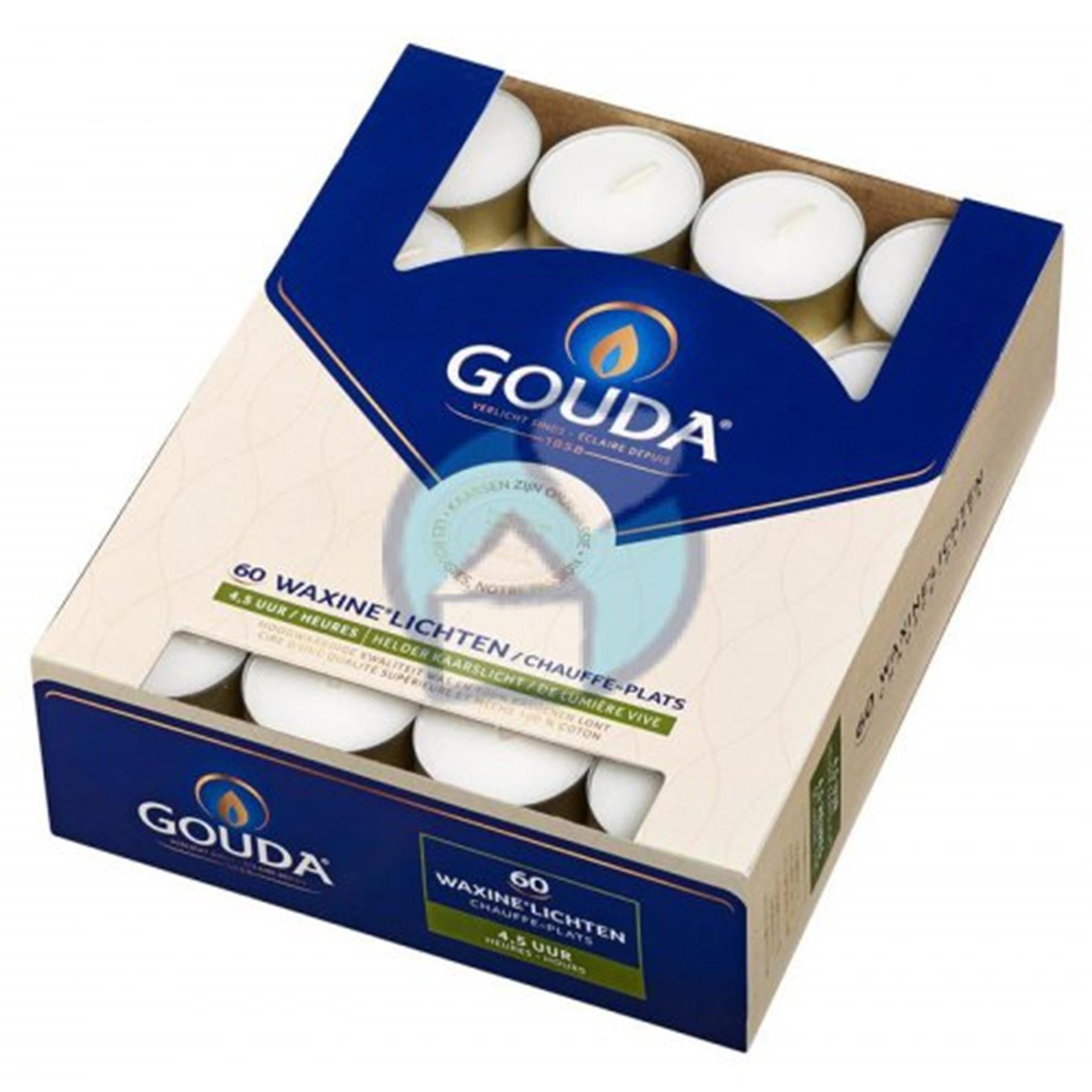 Bougie chauffe-plat Gouda 4h30 boîte de 60 pièces