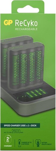 Chargeur de batterie GP USB 2h avec batterie 4x2600ma AA + 2xdock - 3503093