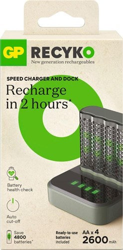 Chargeur de batterie GP USB 2h avec batterie 4x2600ma AA + dock - 3503072