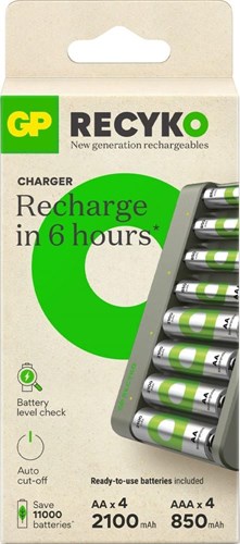 Chargeur de batterie GP USB 6h avec batterie 4xaaa et 4xaa - 3503068