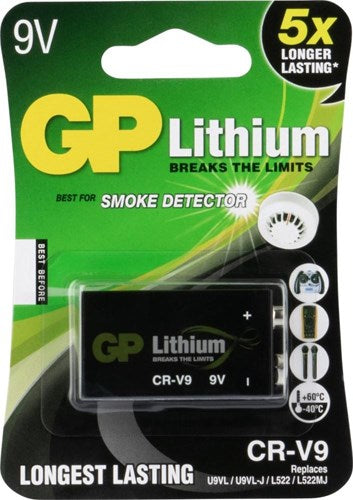 GP lithium 9 volts cr v9