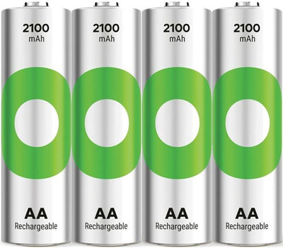 GP Batteries AA rechargeables 2100mAh Nimh 4pk