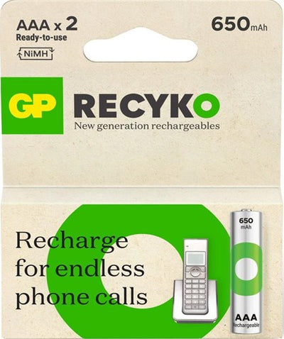 Batterie rechargeable GP nimh aaa 650ma blister téléphone(2) - 3311400