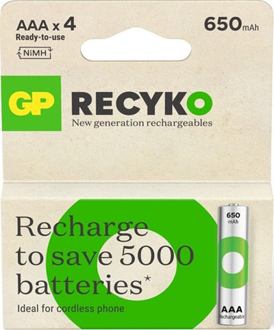 Batterie rechargeable GP nimh aaa 650ma blister téléphone(4) - 3311402