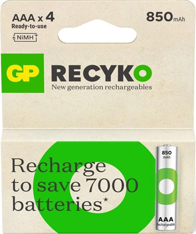 GP Batteries AAA rechargeables 850mAh Nimh 4pk