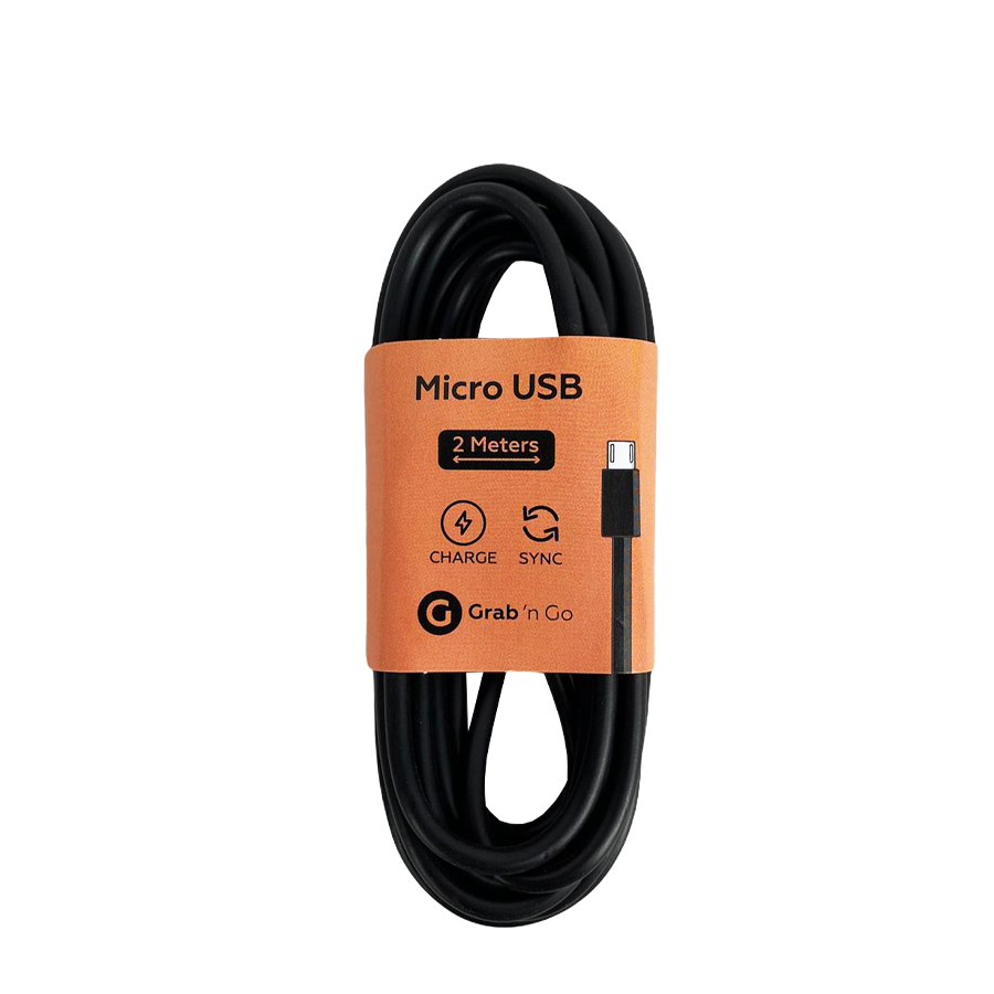 Câble micro USB Grab 'n go noir 200 cm