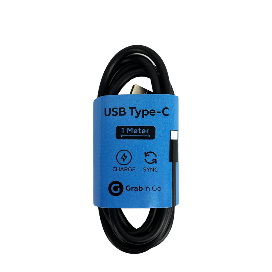 Câble Grab 'n go USB type-C noir 100 cm