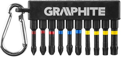 Jeu d'embouts en graphite 10 pièces longs dans un support avec crochet - 6480220
