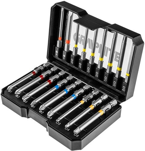 Jeu d'embouts en graphite | 18 pièces | dans une boîte de rangement extra longue - 6480223