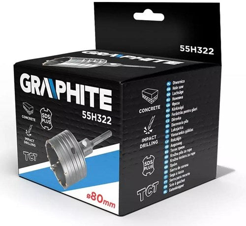 Foret coffret graphite 80mm + sds - 6480300