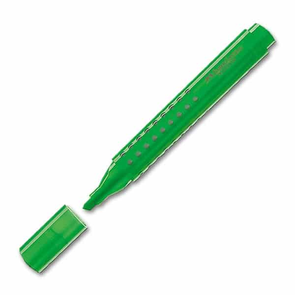 Marqueur de texte vert de Faber Castell avec une poignée facile