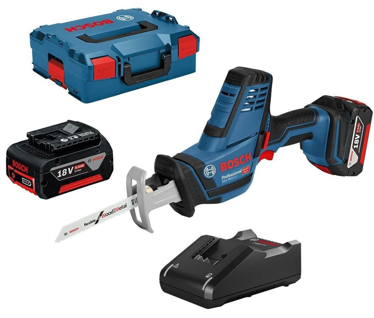 Scie alternative à batterie professionnelle Bosch blue gsa 18 v-li c 5,0 ah | en l-boxx - 06016a5002