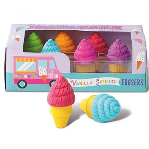 6 glaces de gomme avec l'odeur de la vanille