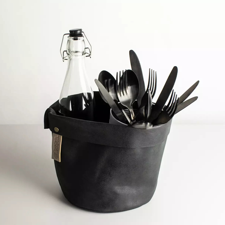 Sac de rangement Gusta noir ø18x18cm